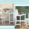 Kids Wooden Corner Desk And Chair Set With Hutch  Storage SpaceSaving Study Table 2