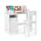 Wooden Kids Study Desk And Chair Set With Storage Cabinet Bulletin Board Complete Learning Station 6