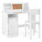 Wooden Kids Study Desk And Chair Set With Storage Cabinet Bulletin Board Complete Learning Station 7