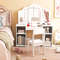 Kids Vanity Table And Chair Set With Removable TriFolding Mirror Princess Makeup  Study Desk 1