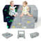 Kids Play Sofa Set With Ottoman Soft Removable Machine Washable Cover SpaceThemed Glow 6