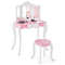 Acrylic Mirror Kids Vanity Set Wooden Makeup Table And Stool For Girls With Drawer Safe Design  Gif 0