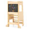 Adjustable Height Toddler Kitchen Step Stool With Chalkboard Wooden Learning Tower For Kids With Sa 2