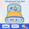 Wood Upholstered Twin Bed Platform With Slat Support Sturdy  Safe Kids Bed Frame 6