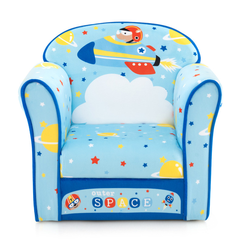 Toddlers Sofa Chair with Velvet Fabric Cover & High-Density Sponge Filling, Comfortable Kids Chair
