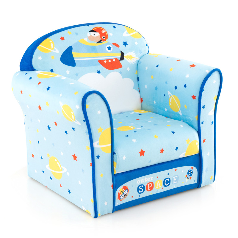 Toddlers Sofa Chair with Velvet Fabric Cover & High-Density Sponge Filling, Comfortable Kids Chair