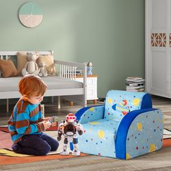 3 in 1 convertible flip open kids sofa, lounge, play & nap bed for toddlers