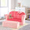 Ultra Soft Velvet Kids Sofa Chair, Toddler Couch with Ottoman for Ages 0-5