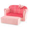 Ultra Soft Velvet Kids Sofa Chair, Toddler Couch with Ottoman for Ages 0-5
