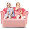 Ultra Soft Velvet Kids Sofa Chair, Toddler Couch with Ottoman for Ages 0-5