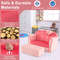 Ultra Soft Velvet Kids Sofa Chair, Toddler Couch with Ottoman for Ages 0-5