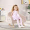 Pink Upholstered Toddler Rocker with Solid Wood Legs & Non-Slip Foot Pads, Ergonomic Kids Chair