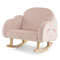 Pink Upholstered Toddler Rocker with Solid Wood Legs & Non-Slip Foot Pads, Ergonomic Kids Chair