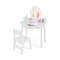 Kids Vanity Set with Lighted Mirror, White Dresser Desk for Girls
