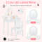 Kids Vanity Set with Lighted Mirror, White Dresser Desk for Girls