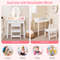 Kids Vanity Set with Lighted Mirror, White Dresser Desk for Girls