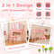 Kid Vanity Table Set With LED Mirror  Stool TriFold Mirror Makeup Desk With Drawer For Girls Dimmab 5