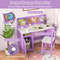 Multifunctional Kids Table And Chair Set With Bookshelf And Cabinet Ergonomic Study Table For Child 4