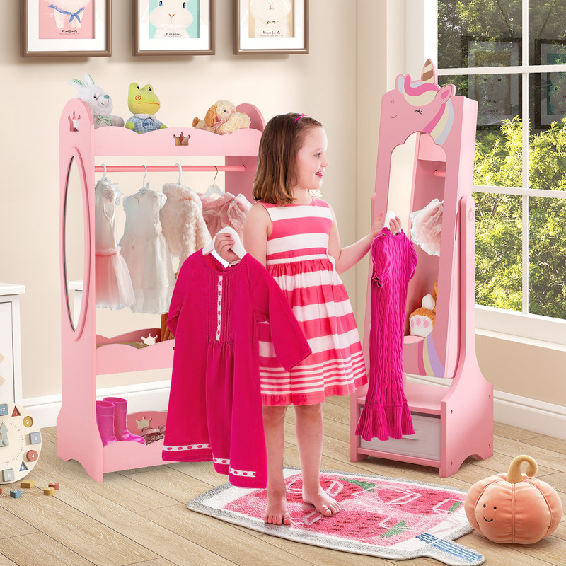 Adjustable Tilt Kids Jewelry Armoire Cabinet With Storage FullLength Mirror Ring Slots Necklace Hoo 2
