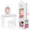 Princess Vanity Table And Stool Set With Mirror And Jewelry Cabinet Armoire Kids Freestanding FullL 0