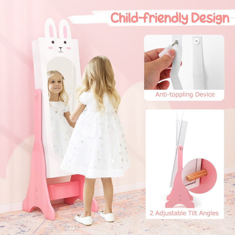 Kids Room Furniture Set With Princess Vanity Table And Chair Includes FullLength Mirror Jewelry Cab 5