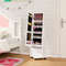 Kids Jewelry Armoire Cabinet With Swivel Base Lockable Wheels  Mirror Safe Spacious Jewelry Storage 0