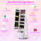 Kids Jewelry Armoire Cabinet With Swivel Base Lockable Wheels  Mirror Safe Spacious Jewelry Storage 5
