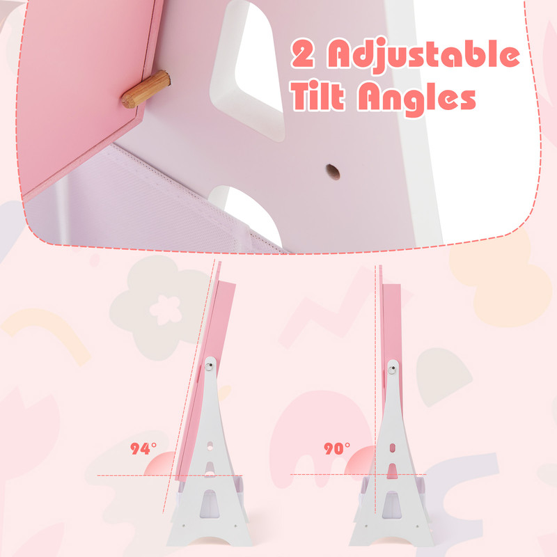 Standing Kids Jewelry Cabinet Armoire With FullLength Mirror And Foldable Drawer Cute Storage Solut 6