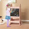 Adjustable Kids Kitchen Tower With Chalkboard And Safety Rail Wooden Montessori Standing Step Stool 2