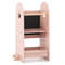 Adjustable Kids Kitchen Tower With Chalkboard And Safety Rail Wooden Montessori Standing Step Stool 0