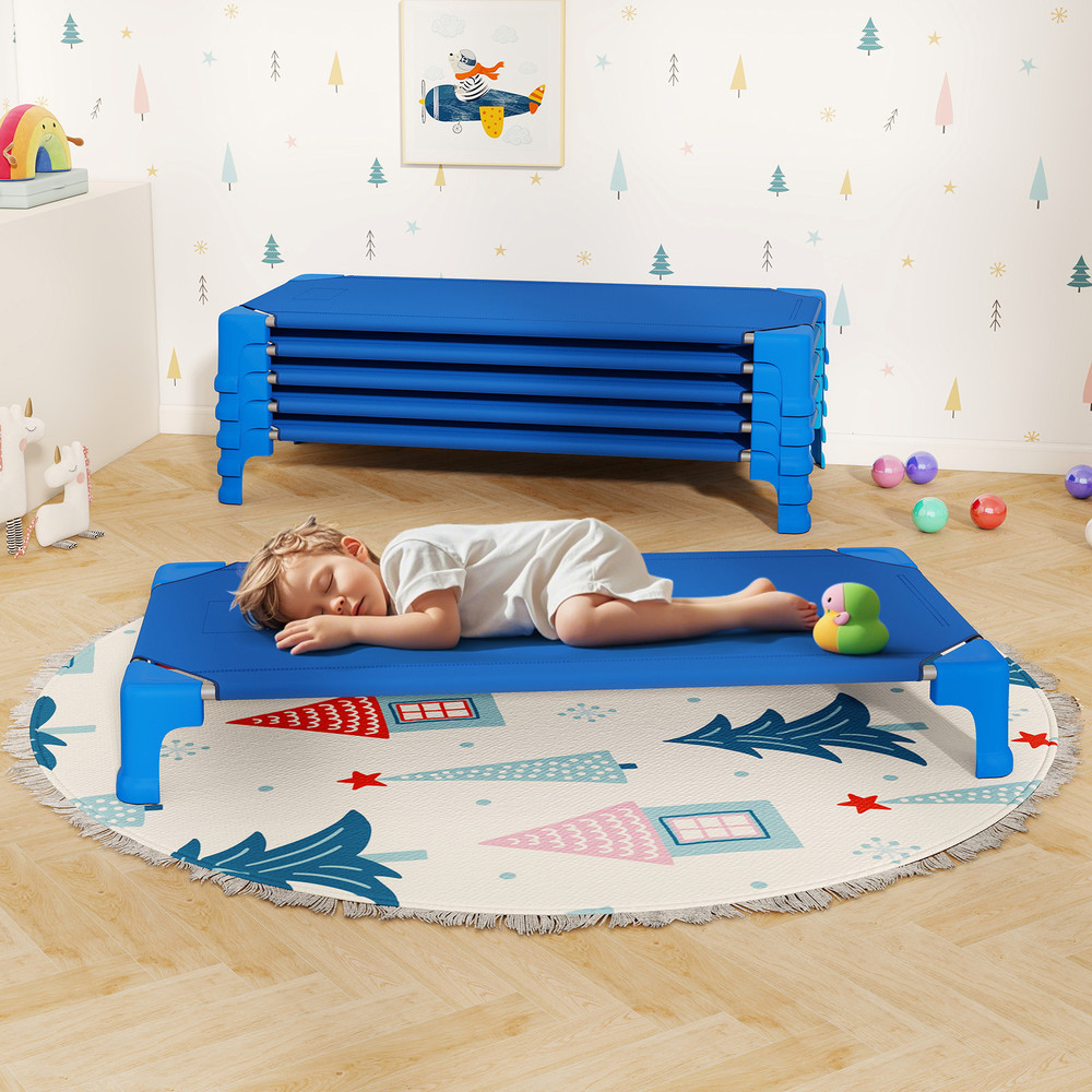 6Pack Stackable Kids Cots Portable 53 Daycare Sleeping Beds With HeavyDuty Frame  SpaceSaving Desig 3