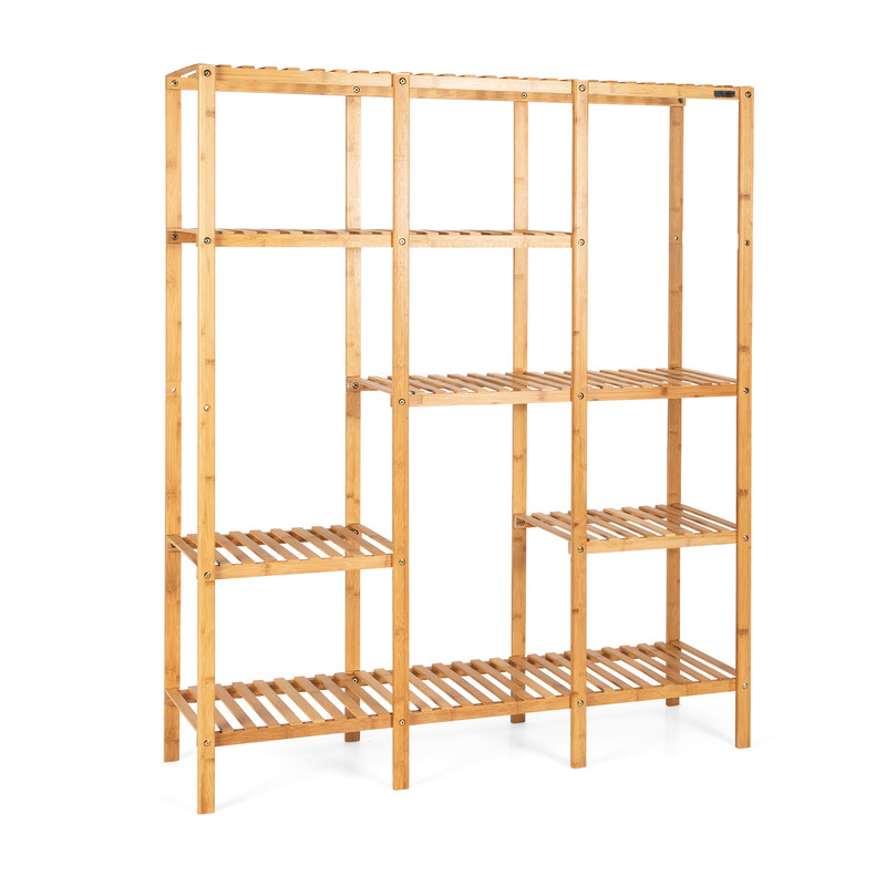 Bamboo Shelf Organizer Rack Multifunctional Storage Unit For Home  Office 7