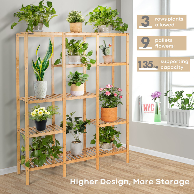 Bamboo Shelf Organizer Rack Multifunctional Storage Unit For Home  Office 2