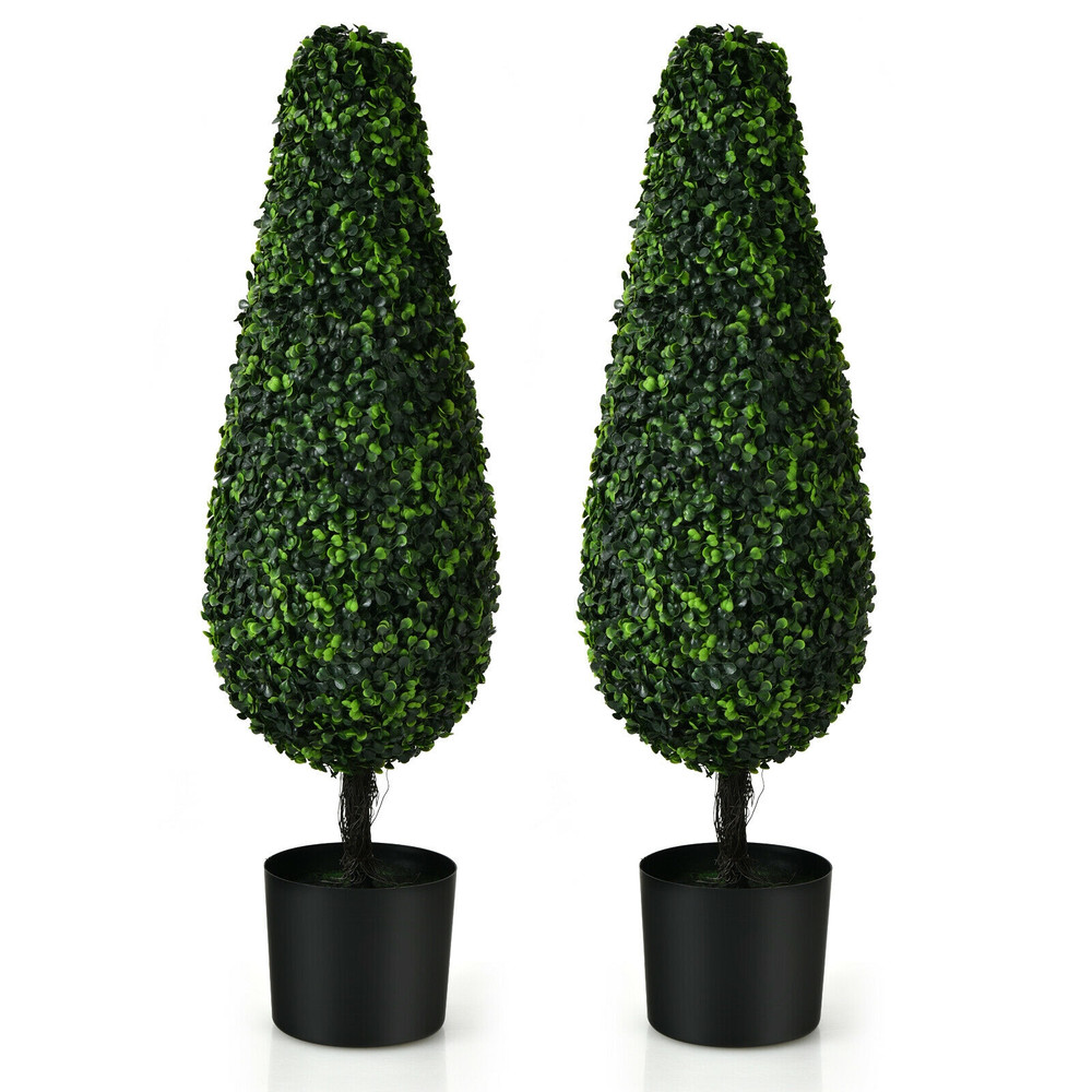 UVResistant Artificial Topiary Trees 2 Pack 3 Feet Indoor  Outdoor Tower Decor 6