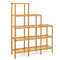 Sturdy Bamboo Shelf Organizer Multifunctional Display Rack With 9 Lattices For Stylish Storage 6
