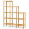 Sturdy Bamboo Shelf Organizer Multifunctional Display Rack With 9 Lattices For Stylish Storage 7