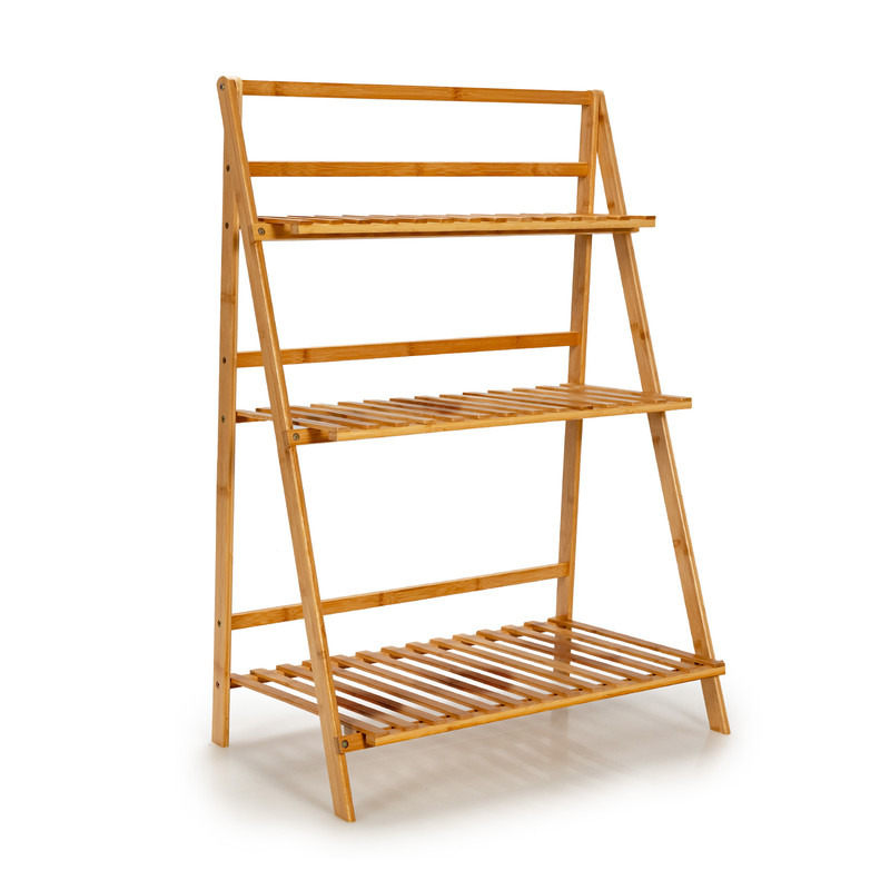 Foldable Bamboo Plant Stand 3Tier Display Shelf For Balcony Garden Home Decor 6