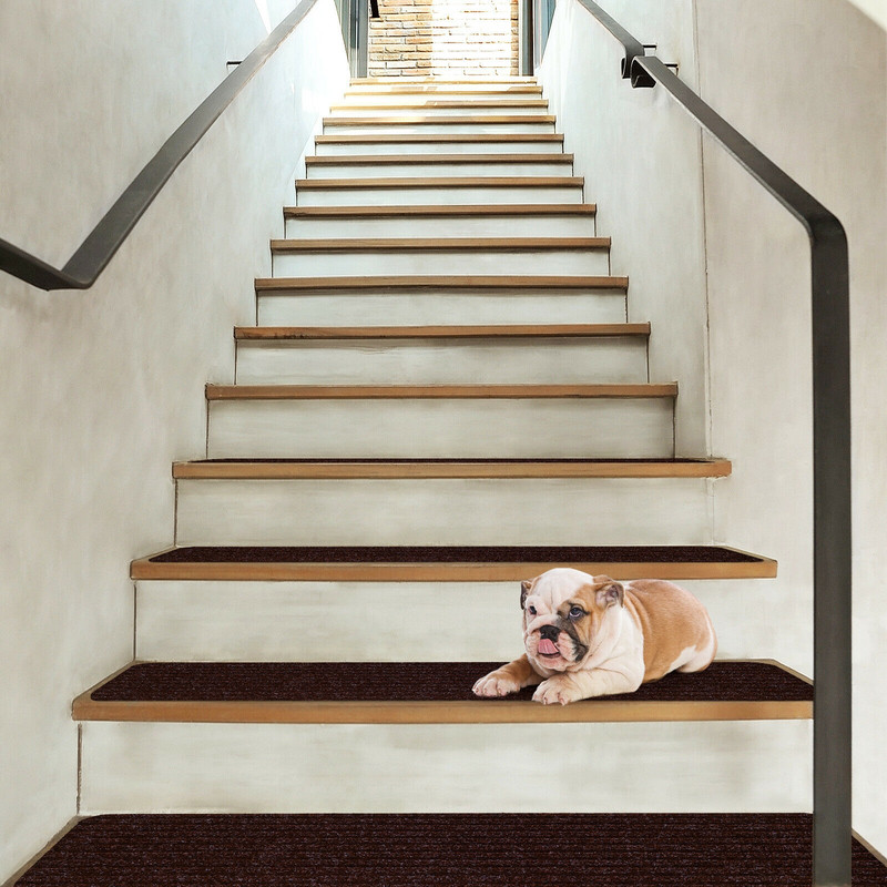 15Piece 30 X 8 SlipResistant Soft Stair Treads Carpet NonSlip Step Mats For Wooden  Hardwood Stairs 6