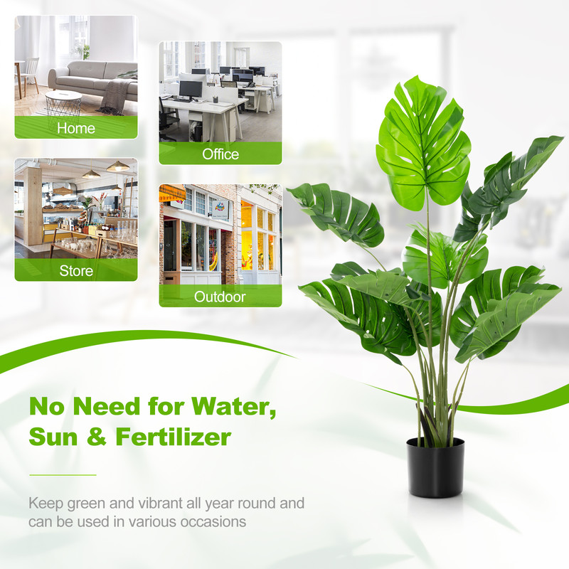 Artificial Monstera Deliciosa Tree 2 Pack 10 Vivid Leaves In Different Sizes For Lifelike Greenery 5