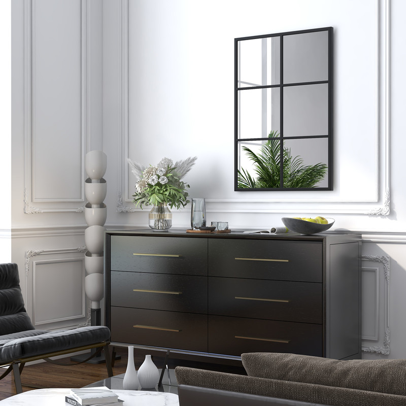 Modern 3Layered Metal Frame Decorative Wall Mirror Ideal For Living Room Dining Spaces 3