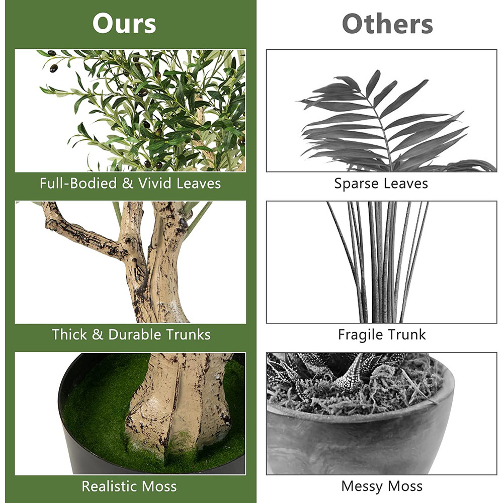 Realistic 6 Ft Faux Olive Tree In Cement Planter Perfect For Home Office  Gifting 2