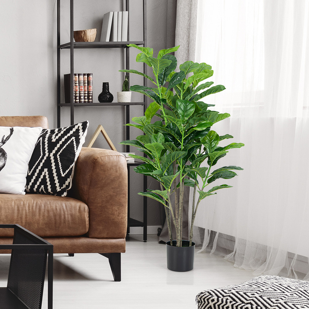 Artificial Fiddle Leaf Fig Tree 2Pack 51 Inch Perfect For Indoor  Outdoor Use 0