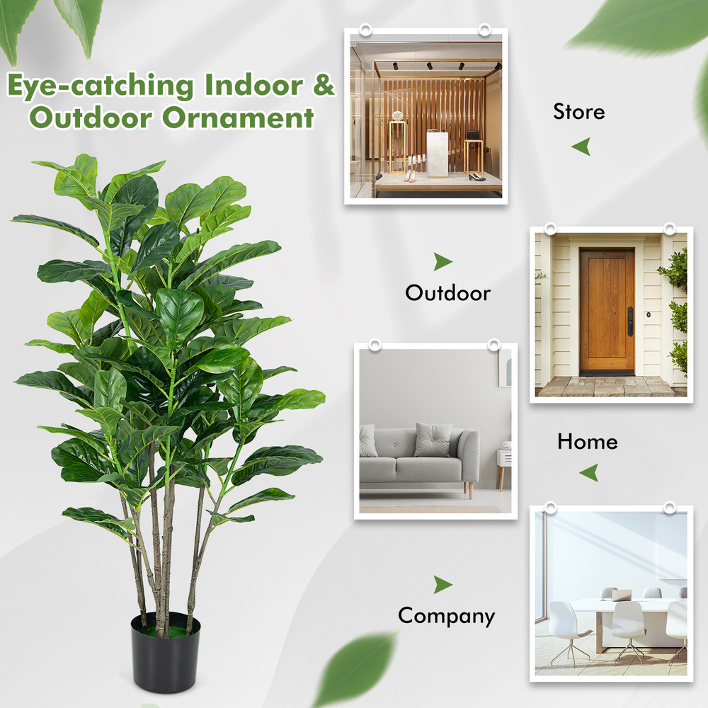Artificial Fiddle Leaf Fig Tree 2Pack 51 Inch Perfect For Indoor  Outdoor Use 3