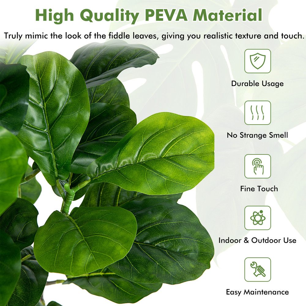 Artificial Fiddle Leaf Fig Tree 2Pack 51 Inch Perfect For Indoor  Outdoor Use 5