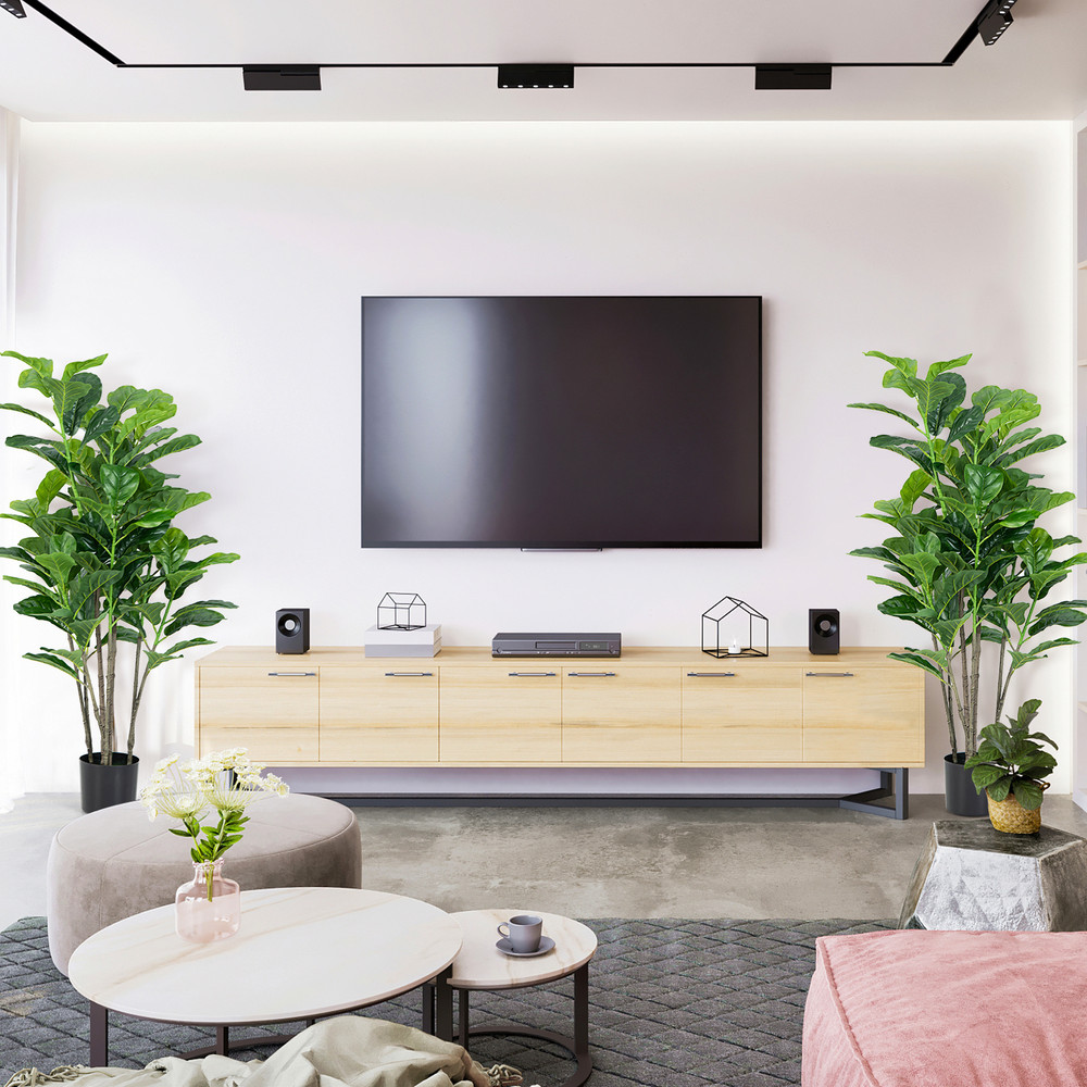 Artificial Fiddle Leaf Fig Tree 2Pack 51 Inch Perfect For Indoor  Outdoor Use 1