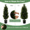 3 Feet Artificial Topiary Cedar Tree with Cement Plastic Pot Realistic Moss Green Faux Cypress for Indoor, Outdoor Decor