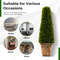 3 Feet Artificial Boxwood Topiary Tree with Cement Flowerpot – Realistic Outdoor/Indoor Decor