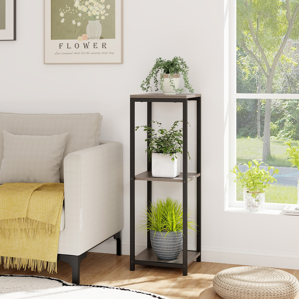 3 Tier Tall Metal Plant Stand Corner Plant Holder with Anti Tipping Device Sturdy & Space Saving Display Shelf