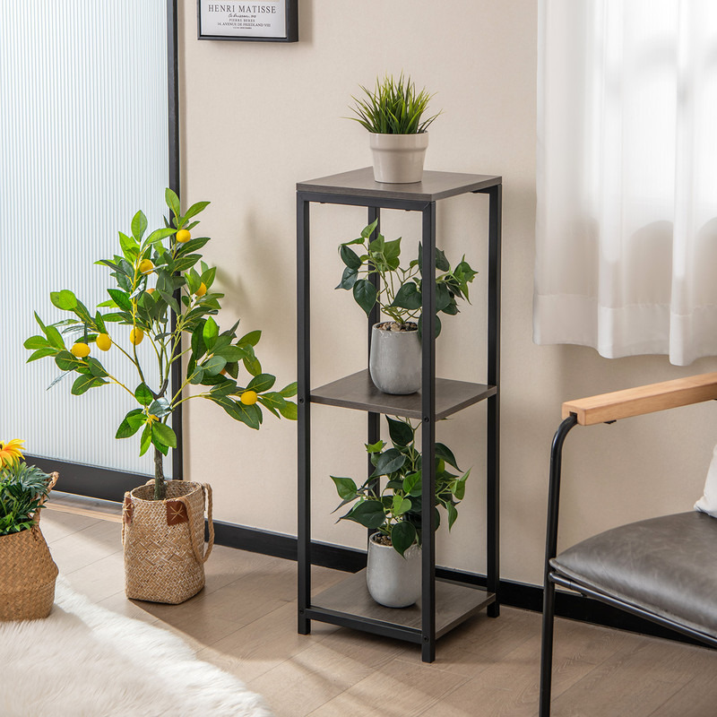 3 Tier Tall Metal Plant Stand Corner Plant Holder with Anti Tipping Device Sturdy & Space Saving Display Shelf