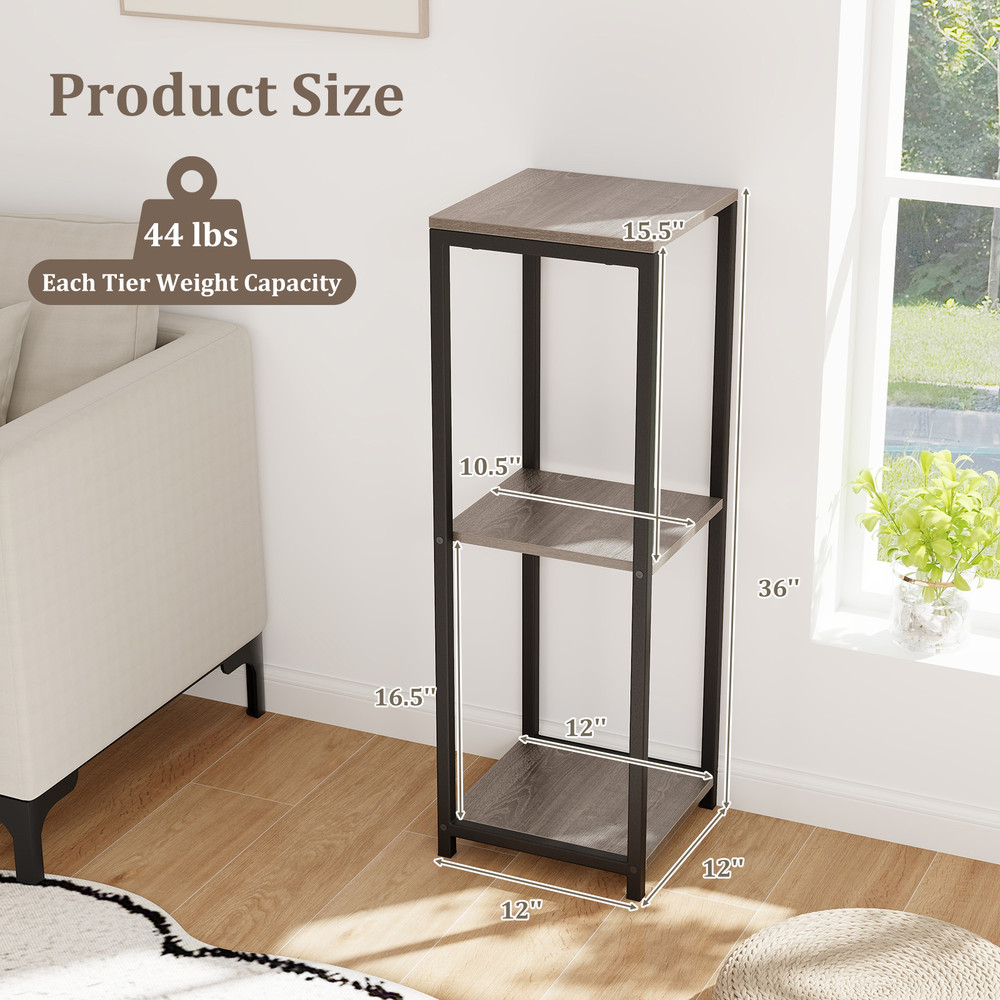 3 Tier Tall Metal Plant Stand Corner Plant Holder with Anti Tipping Device Sturdy & Space Saving Display Shelf